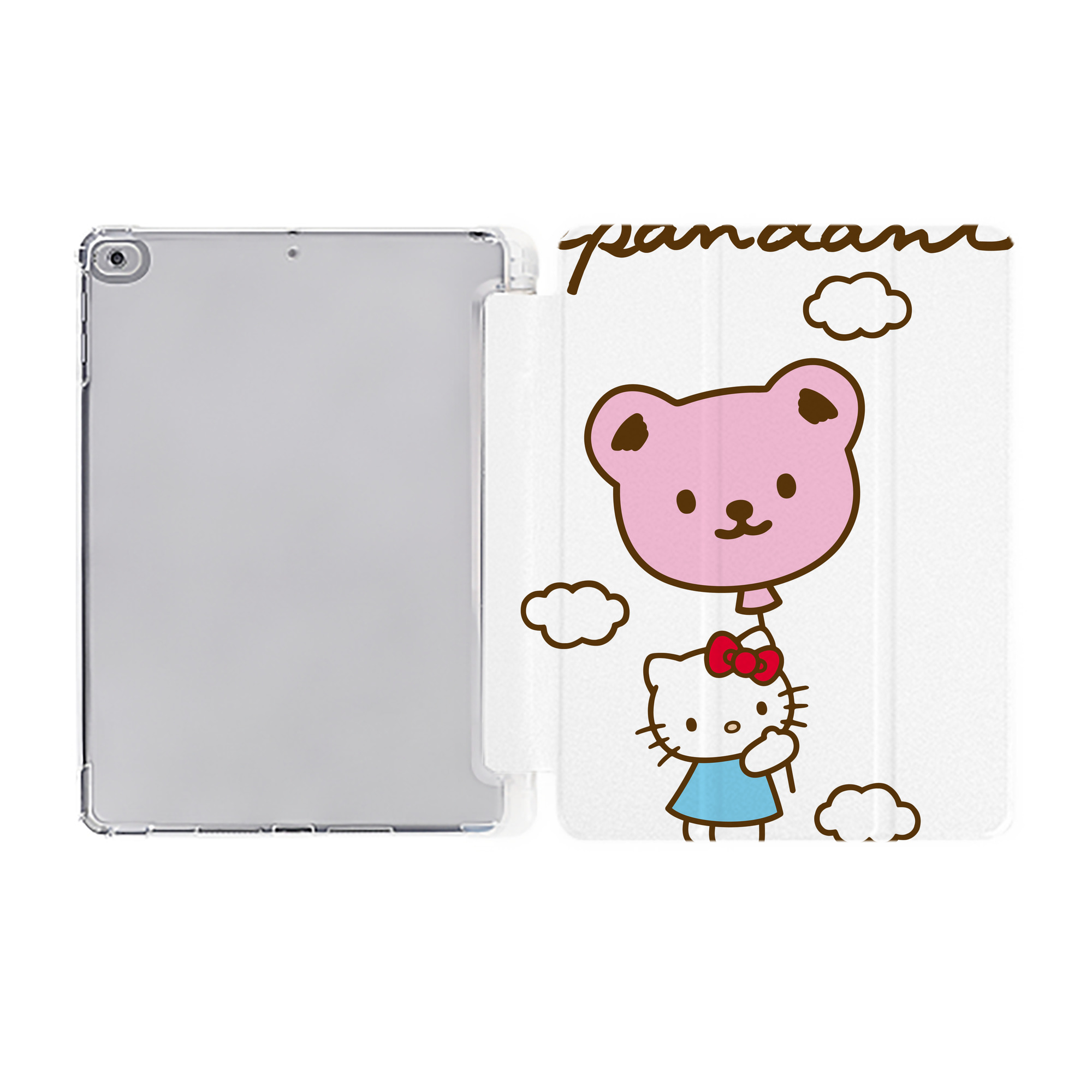 （画像用） Hello Kitty ハローキティ IPad ケース ペン収納付き 三つ折りスタンド PUレザー×シリコン 対応機種9.5/10.5/10.9インチ